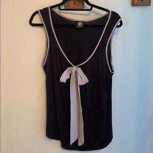 Bobeau black and grey tank with tie. Size L